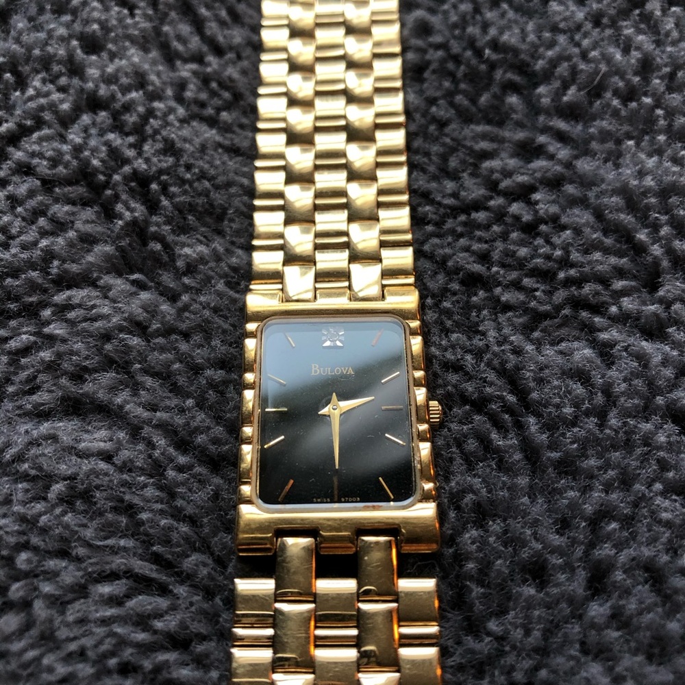 Gold BOLVA watch with diamond. - Picture 3 of 3